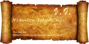 Vidovics István névjegykártya