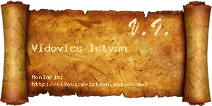 Vidovics István névjegykártya