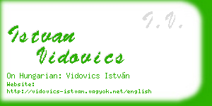 istvan vidovics business card